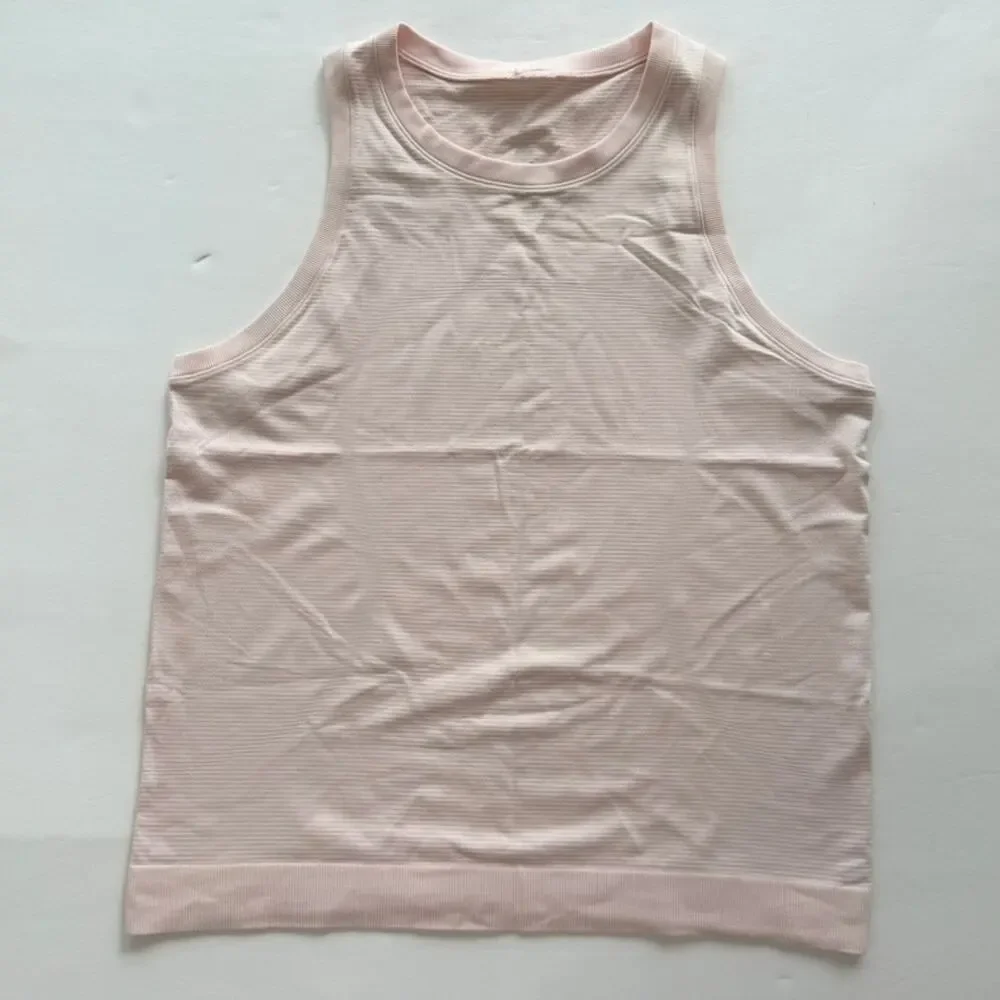 Lululemon Swiftly Breeze Tank Relaxed Fit Light Pink Glow Size 8 Mesh Gym Run